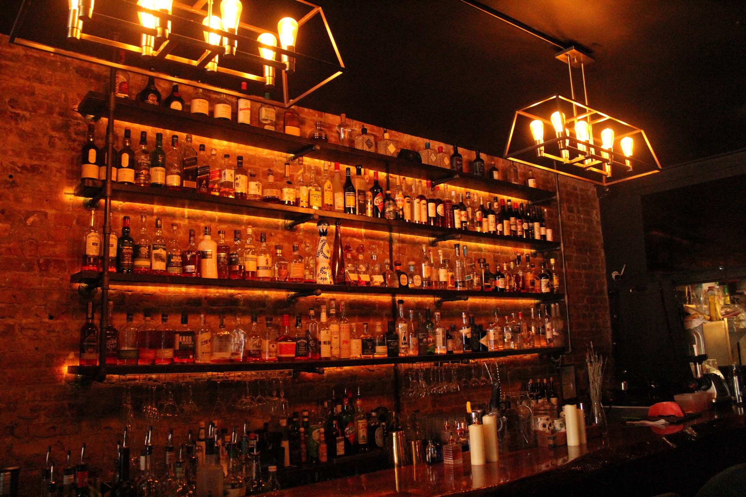 Aura's main room and back bar